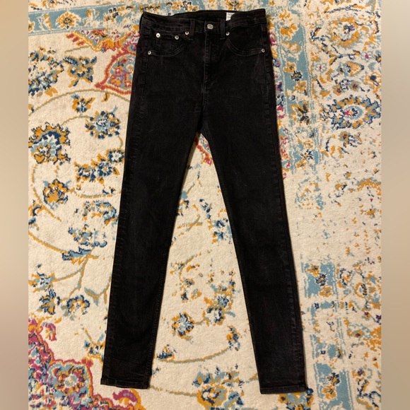 Rag & Bone High Rise Skinny Jeans Sz 29 Black - Picture 2 of 7